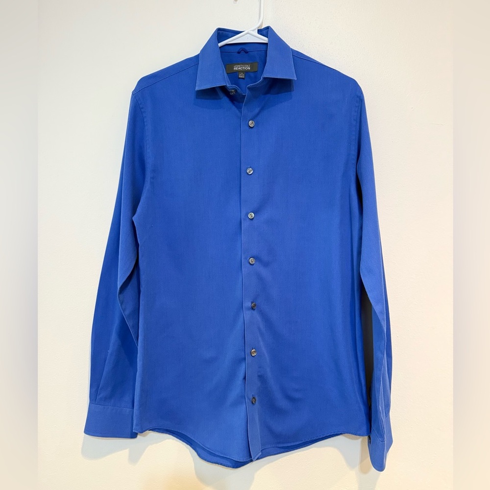 Kenneth Cole Reaction Casual Blue Button-Down Shirt